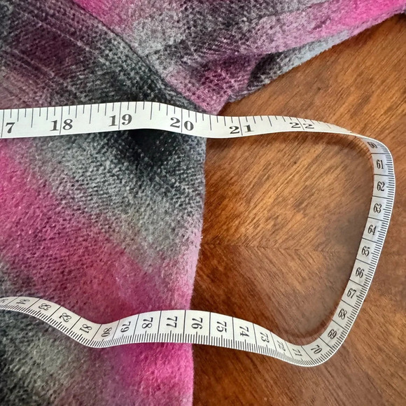 Pendleton Women’s PinkGrey Plaid Wool Blend Double Breasted Button Jacket Medium - Picture 4 of 11